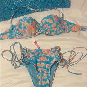 Victoria's Secret Vibrant Blue and Pink Swimwear